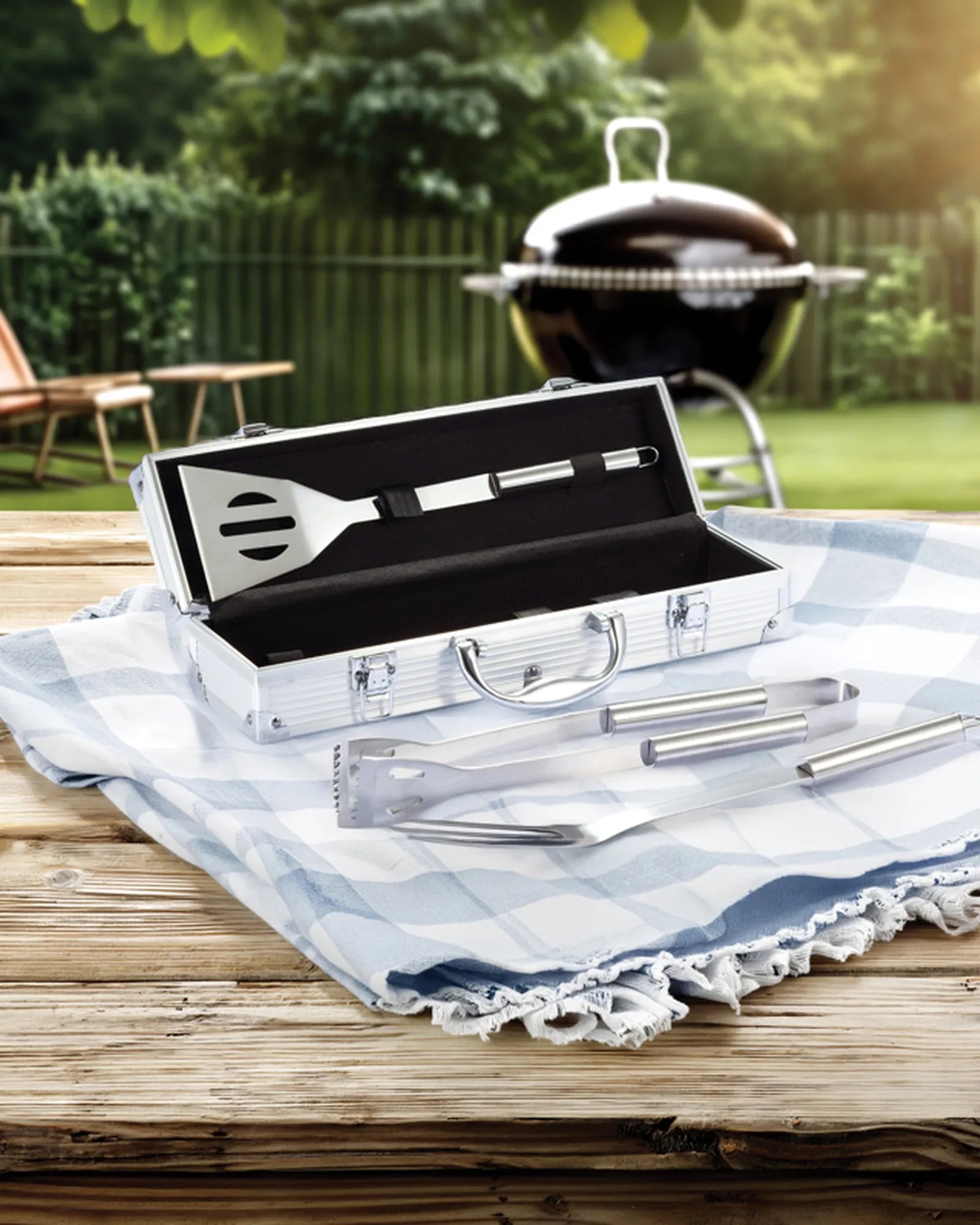 Set barbecue acciaio inox 3 pz in cofanetto da personalizzare - 3