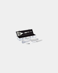 Set barbecue acciaio inox 3 pz in cofanetto da personalizzare - Argento