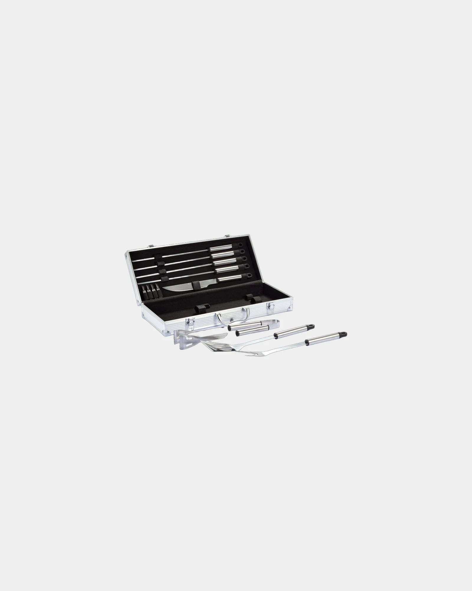 Set barbecue 12 pezzi acciaio inox personalizzato da personalizzare - Argento