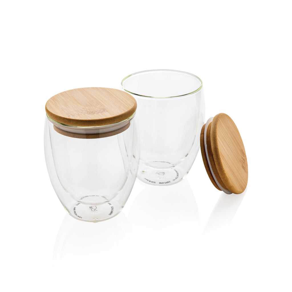 Set 2 bicchieri doppia parete 250ml da personalizzare - Trasparente