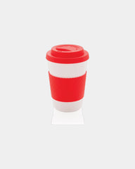 Mug riutilizzabile PP 270ml con coperchio da personalizzare - Rosso