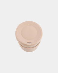 Bicchiere vetro borosilicato 360ml con coperchio da personalizzare