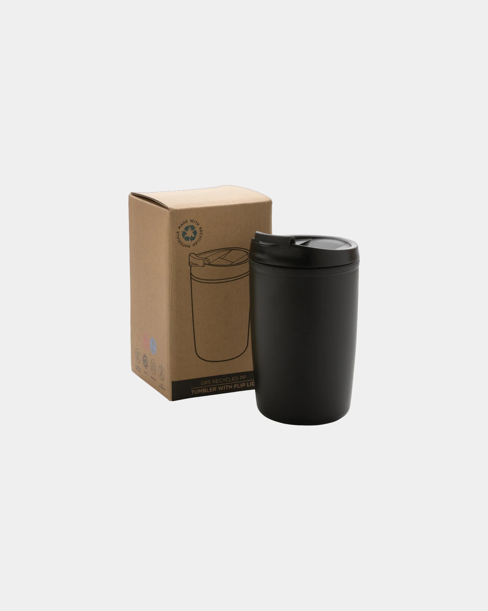 Mug PP riciclato GRS 300ml con coperchio da personalizzare - 1