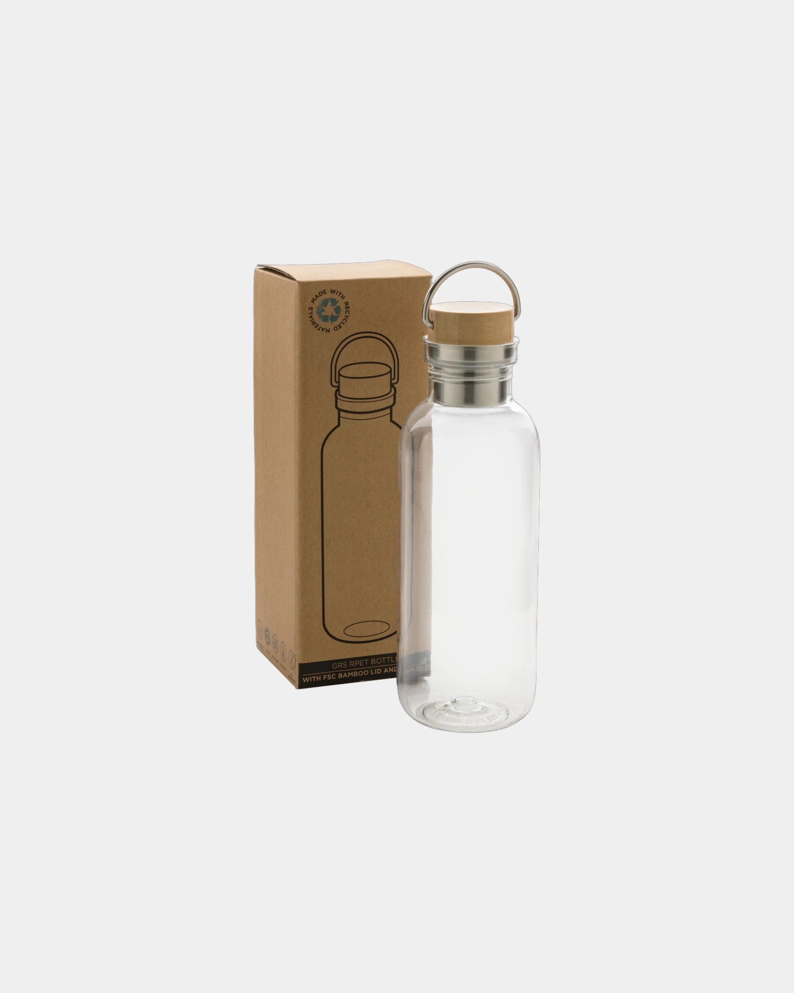 Borraccia RPET riciclato 680ml coperchio bambù da personalizzare - 4