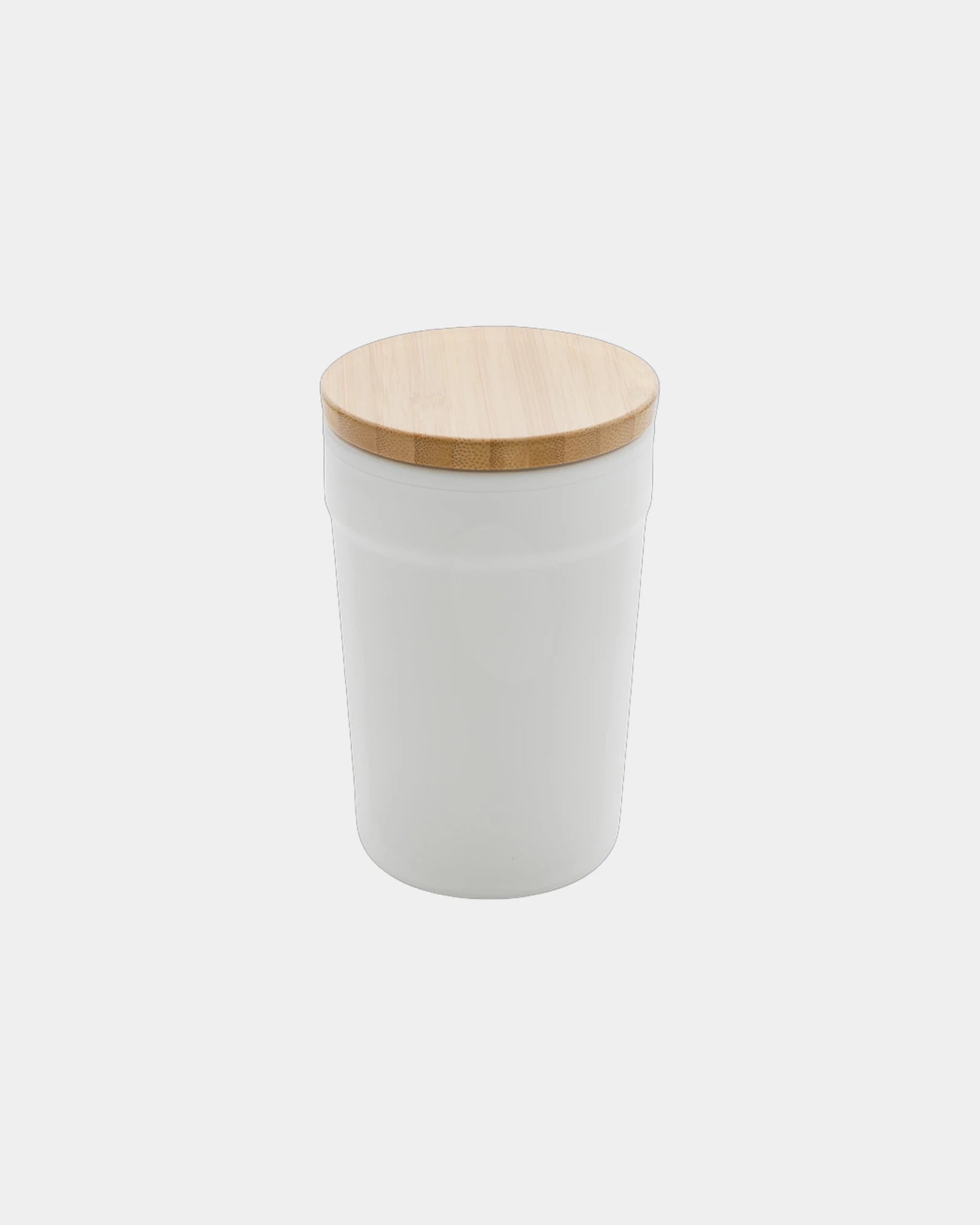 Mug PP riciclato GRS 300ml coperchio bambù da personalizzare - Bianco