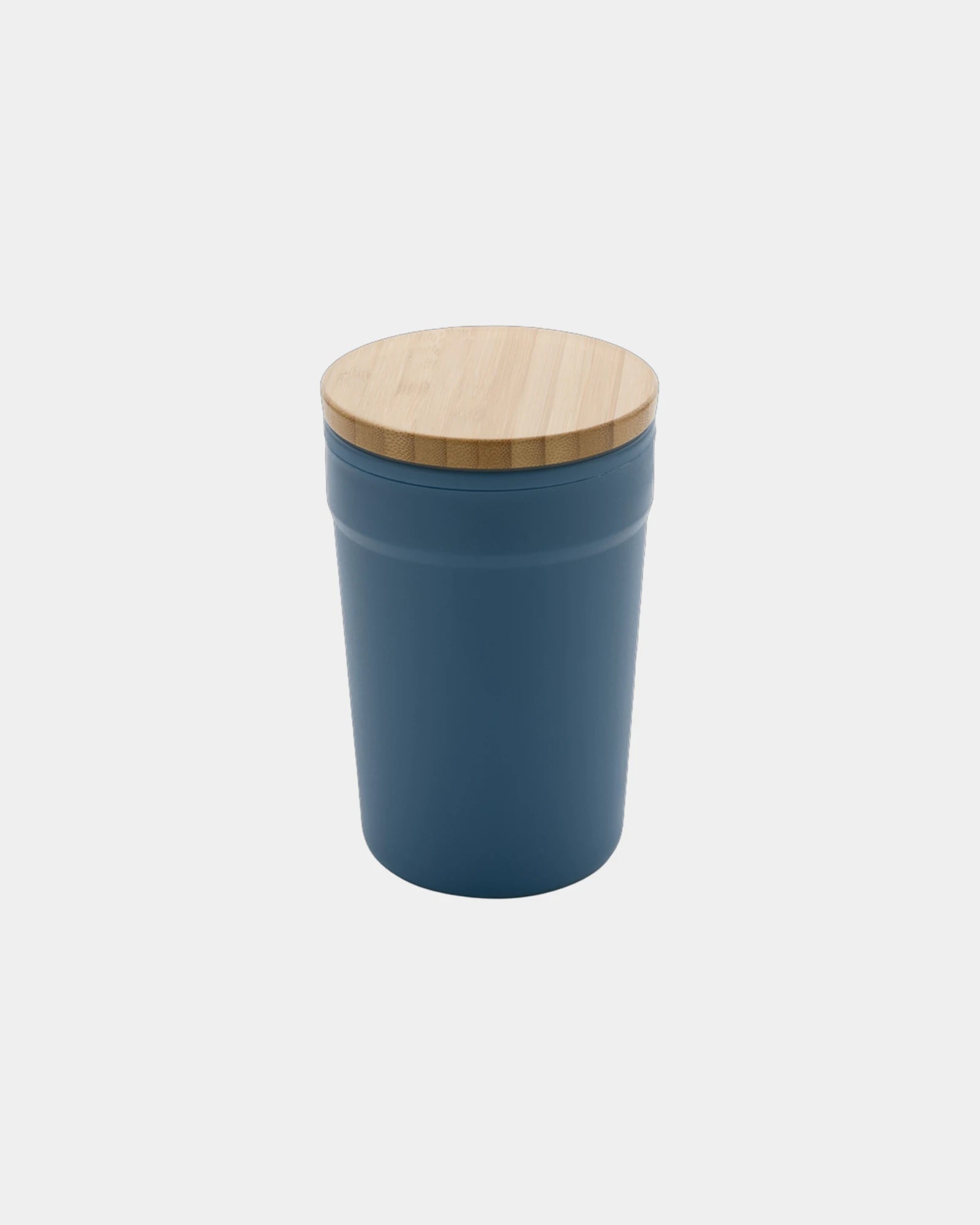 Mug PP riciclato GRS 300ml coperchio bambù da personalizzare - Blu