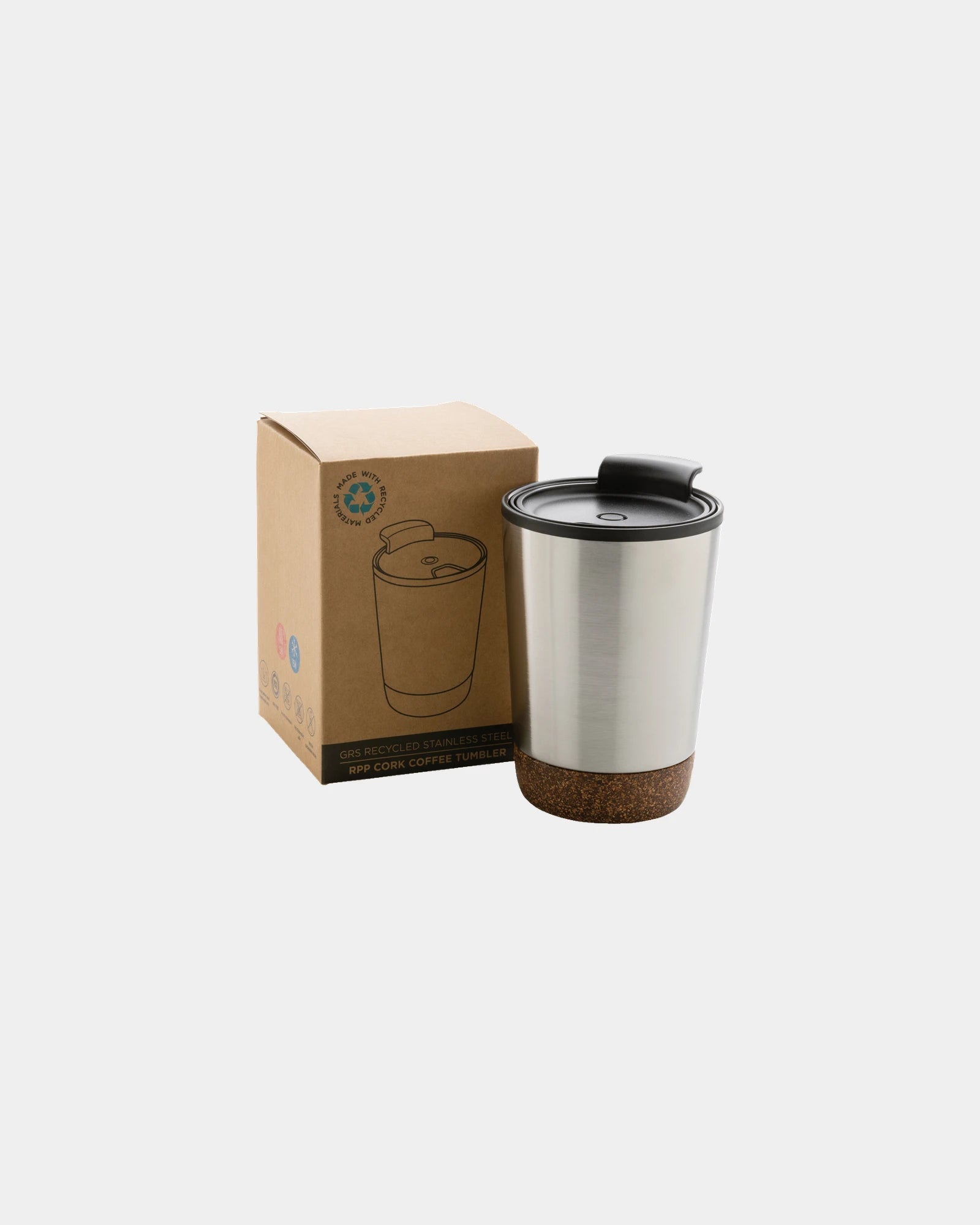 Tazza da caffè sughero e acciaio riciclato 300ml da personalizzare