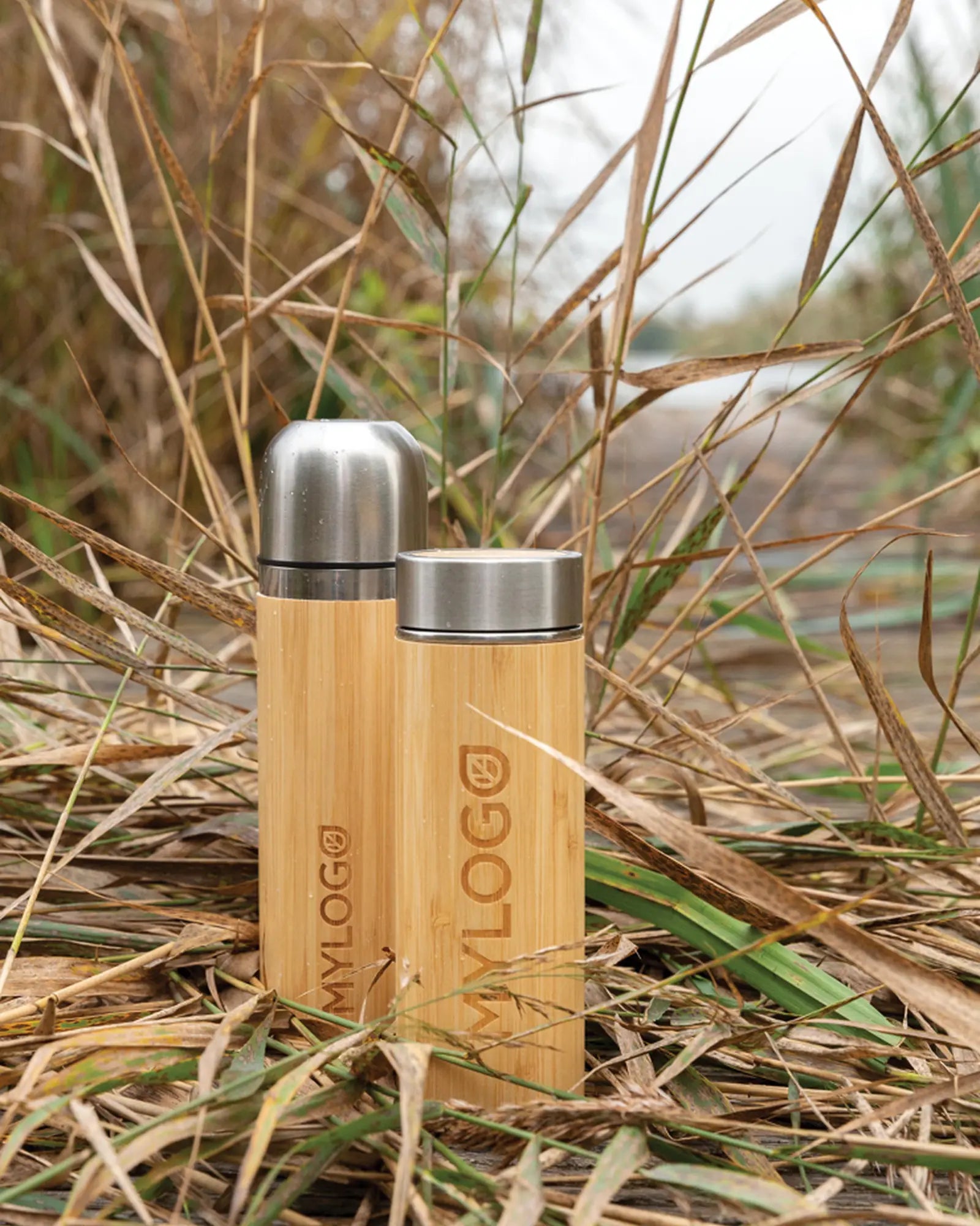 Bottiglia termica bambù acciaio 300ml da personalizzare - 8