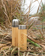 Bottiglia termica bambù acciaio 300ml da personalizzare - 8