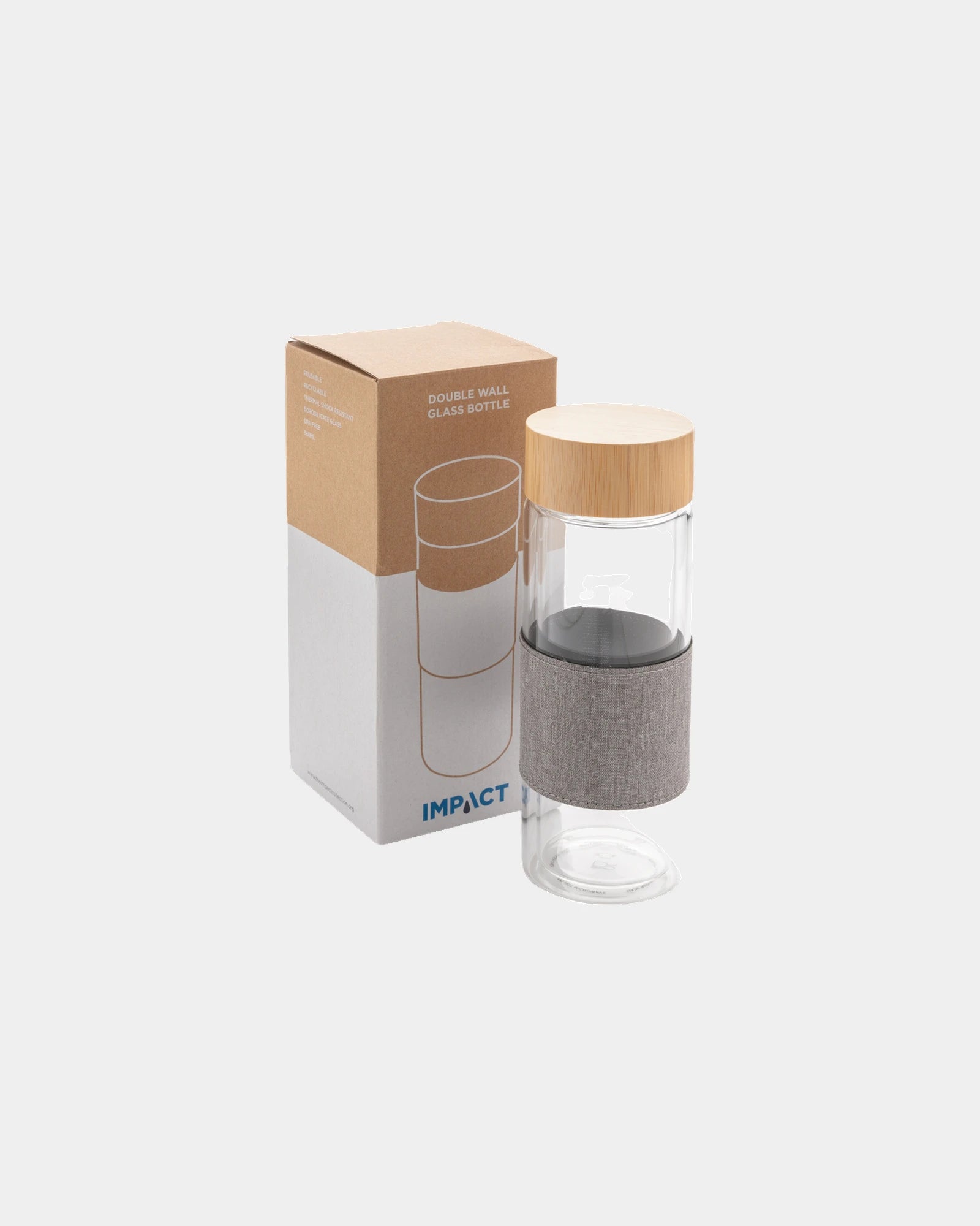 Borraccia doppia parete vetro Impact 360ml da personalizzare