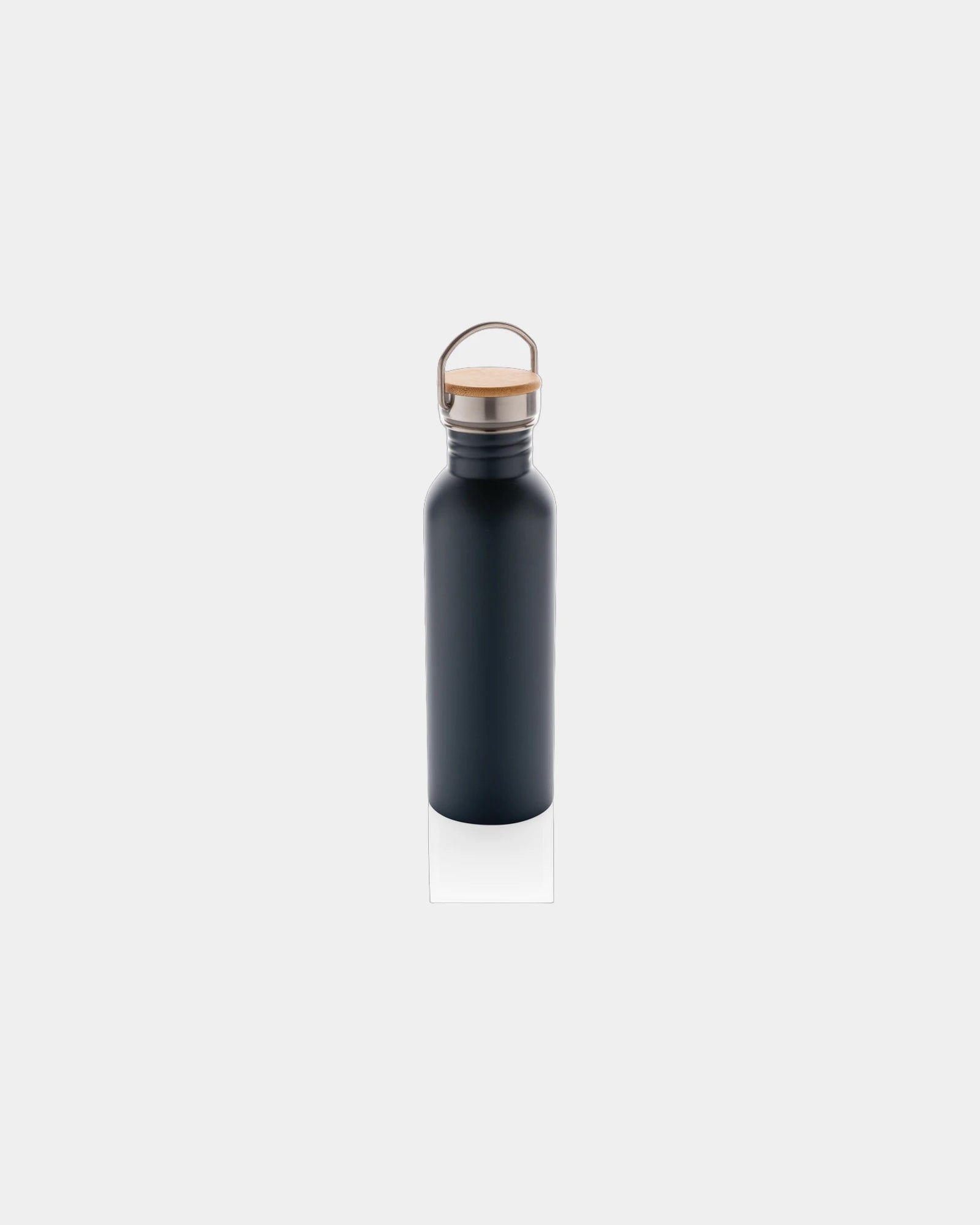 Borraccia acciaio inox coperchio bambù da personalizzare - Blu
