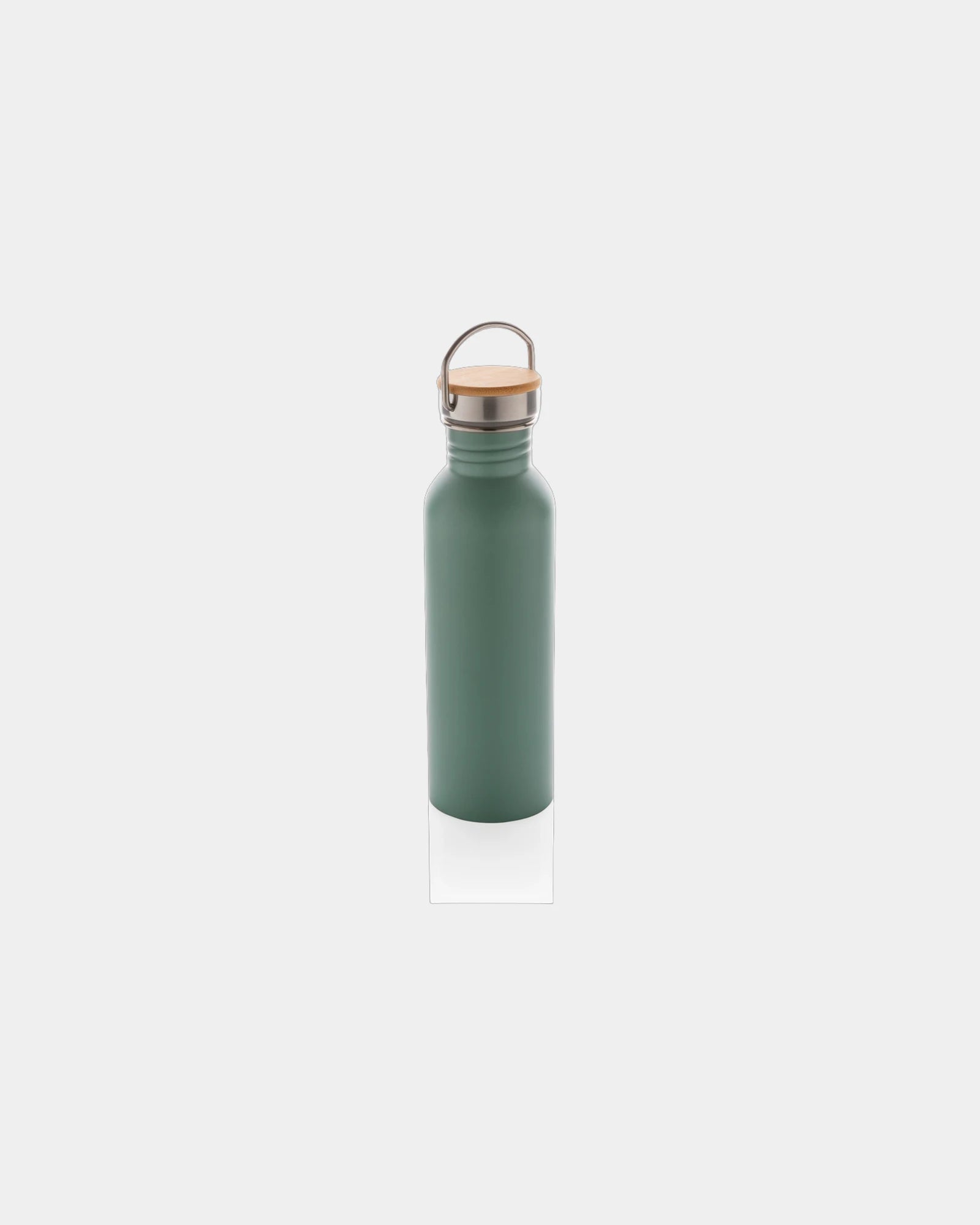 Borraccia acciaio inox coperchio bambù da personalizzare - Verde