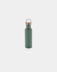 Borraccia acciaio inox coperchio bambù da personalizzare - Verde