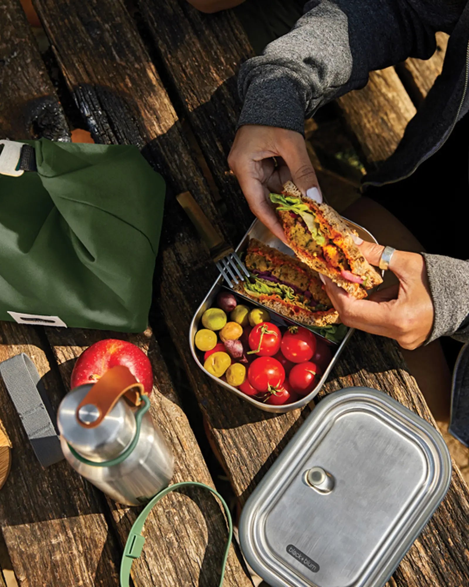 Lunch box acciaio inox 1L Black + Blum da personalizzare - 13