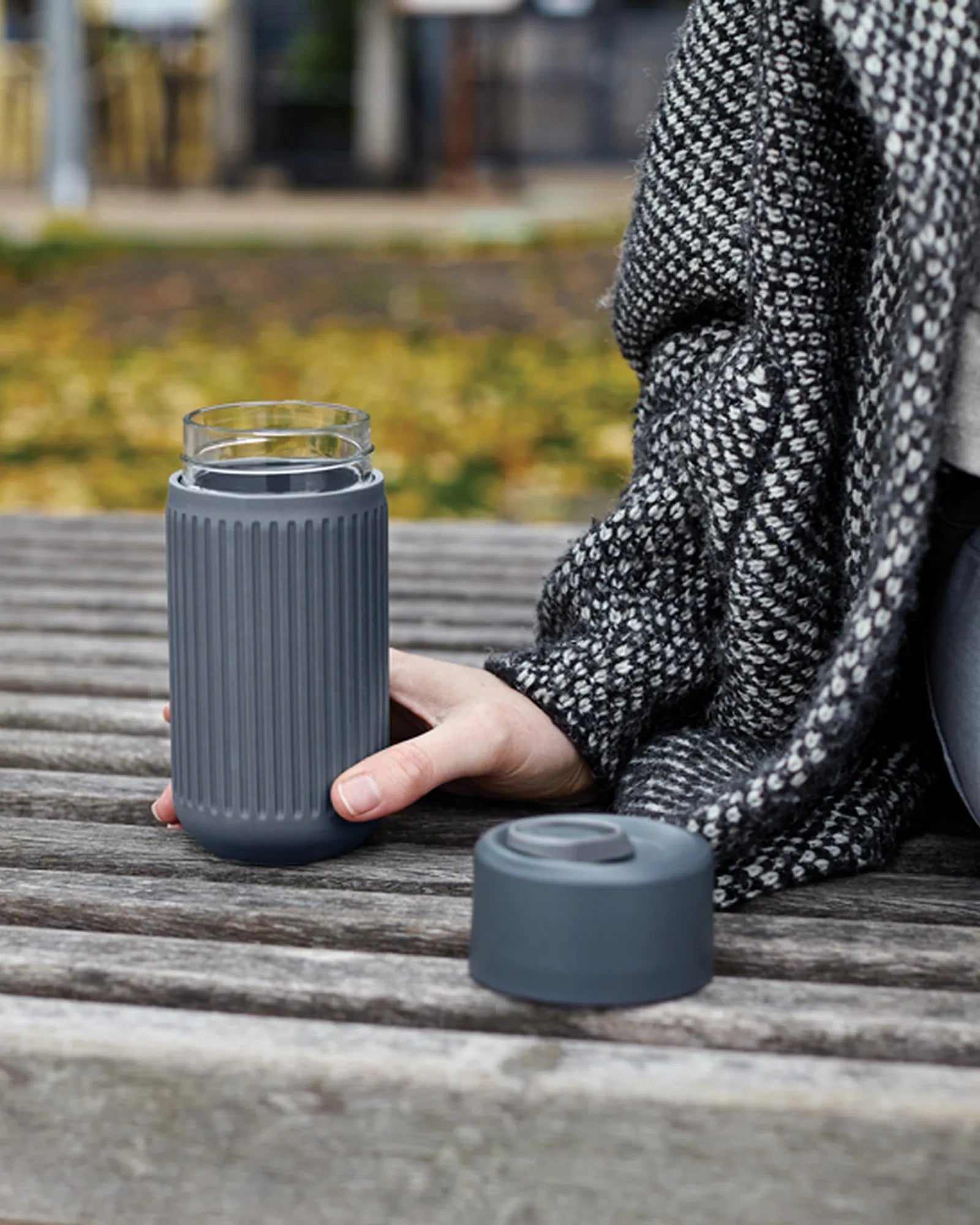 Tazza da viaggio vetro Black + Blum 340ml da personalizzare - 4