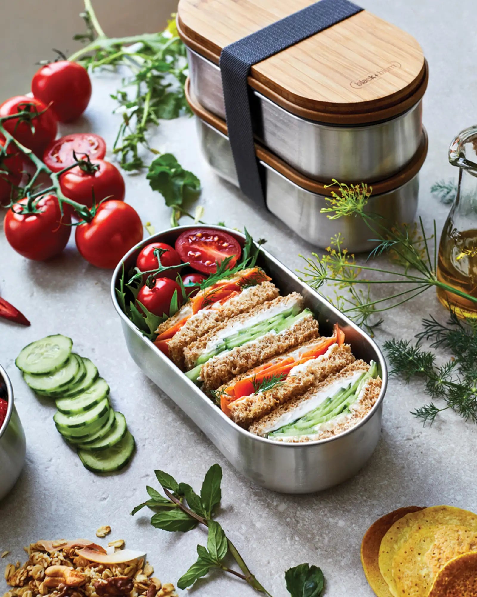 Bento box acciaio inox Black + Blum 1L da personalizzare - 8