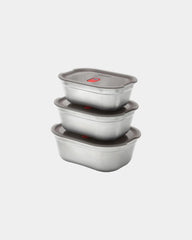Set 3 lunch box acciaio Black + Blum da personalizzare - Grigio
