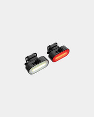 Set luci bici RCS plastica riciclata da personalizzare - Nero
