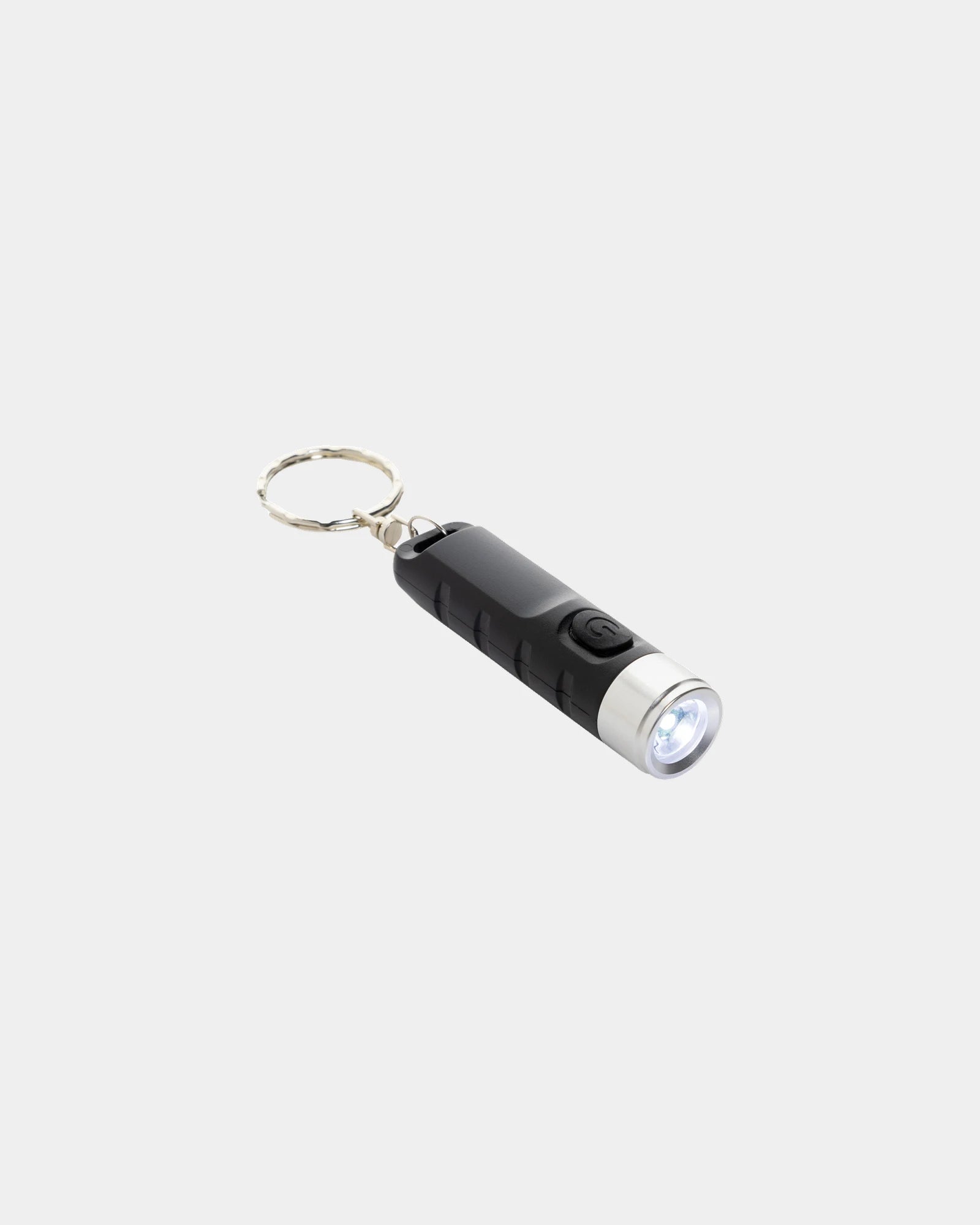 Portachiavi torcia LED ricaricabile USB-C da personalizzare - Nero