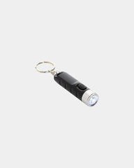 Portachiavi torcia LED ricaricabile USB-C da personalizzare - Nero