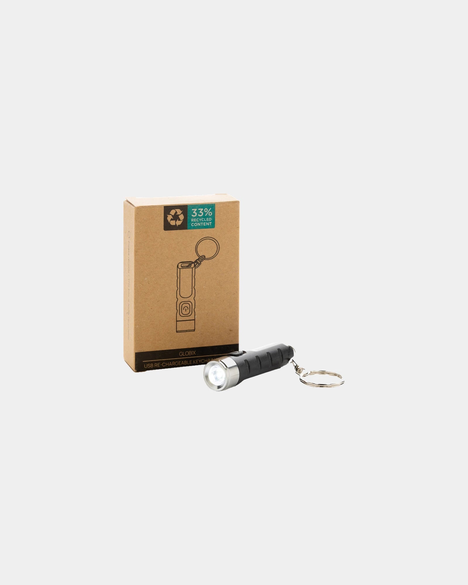 Portachiavi torcia LED ricaricabile USB-C da personalizzare