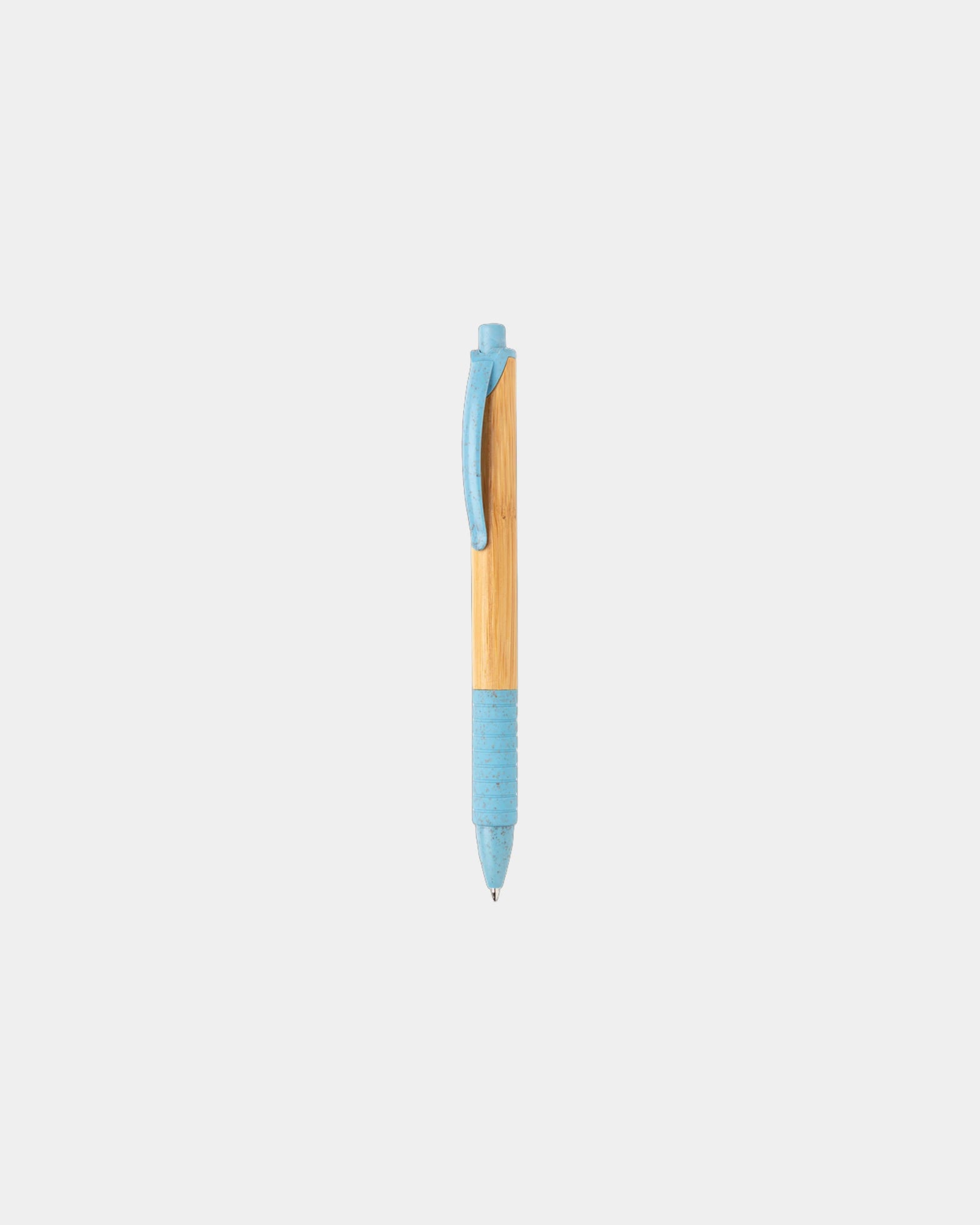 Penna in bambù e fibra di paglia da personalizzare - Blu