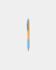 Penna in bambù e fibra di paglia da personalizzare - Blu