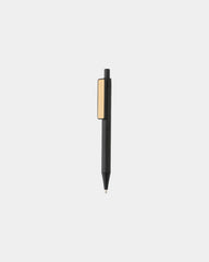 Penna ABS riciclato GRS clip bambù da personalizzare - Nero