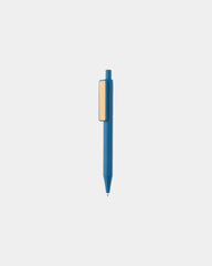 Penna ABS riciclato GRS clip bambù da personalizzare - Blu
