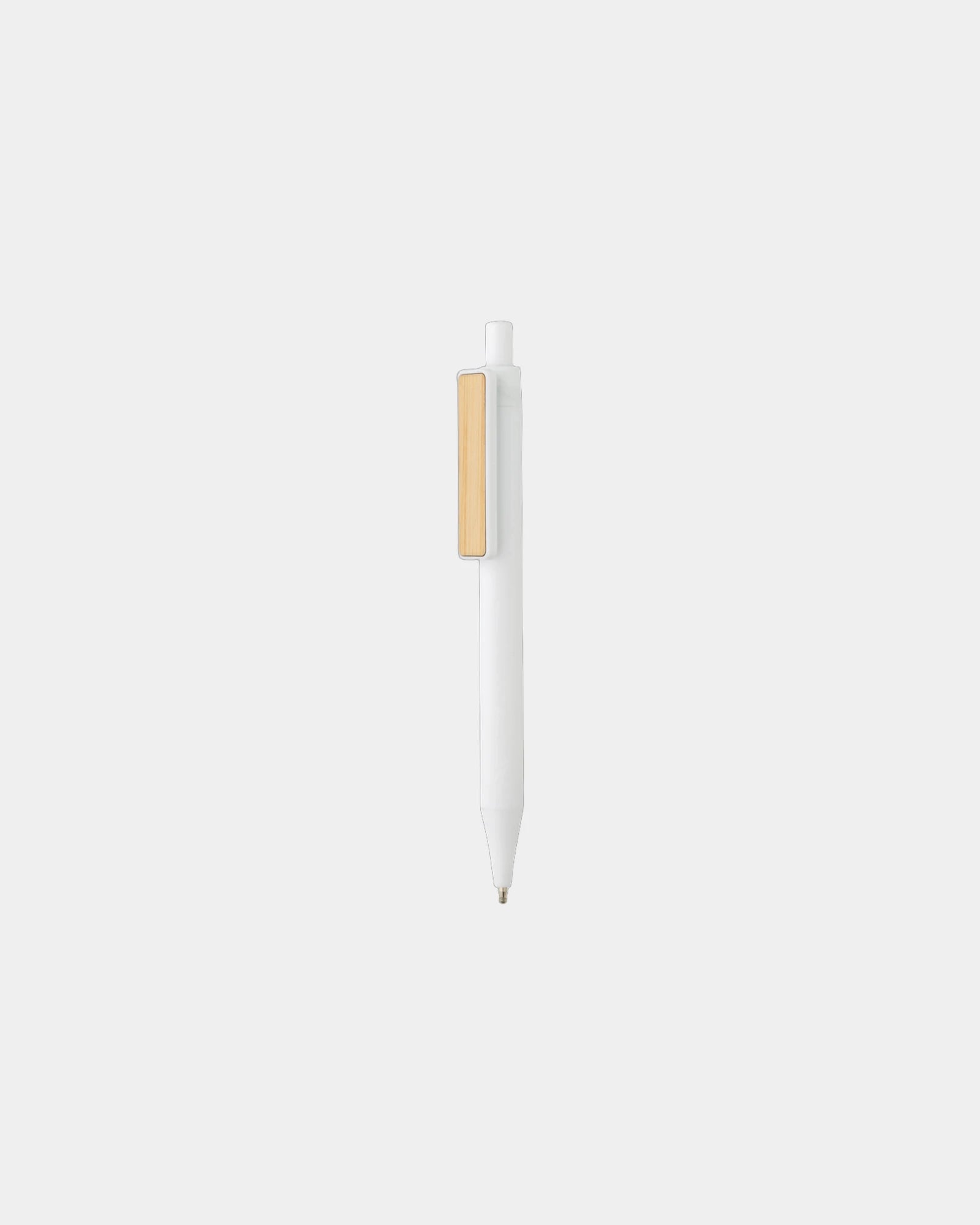Penna ABS riciclato GRS clip bambù da personalizzare - Bianco