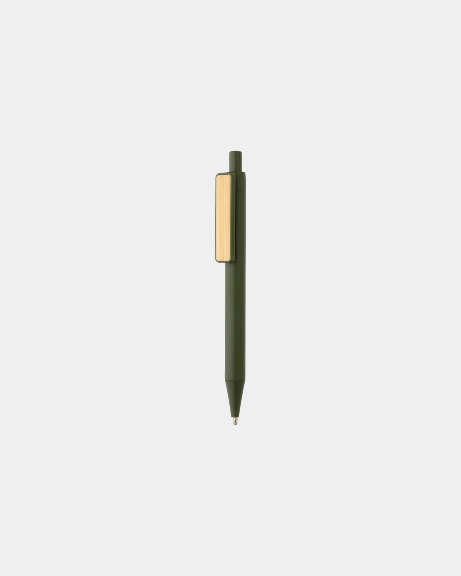 Penna ABS riciclato GRS clip bambù da personalizzare - Verde