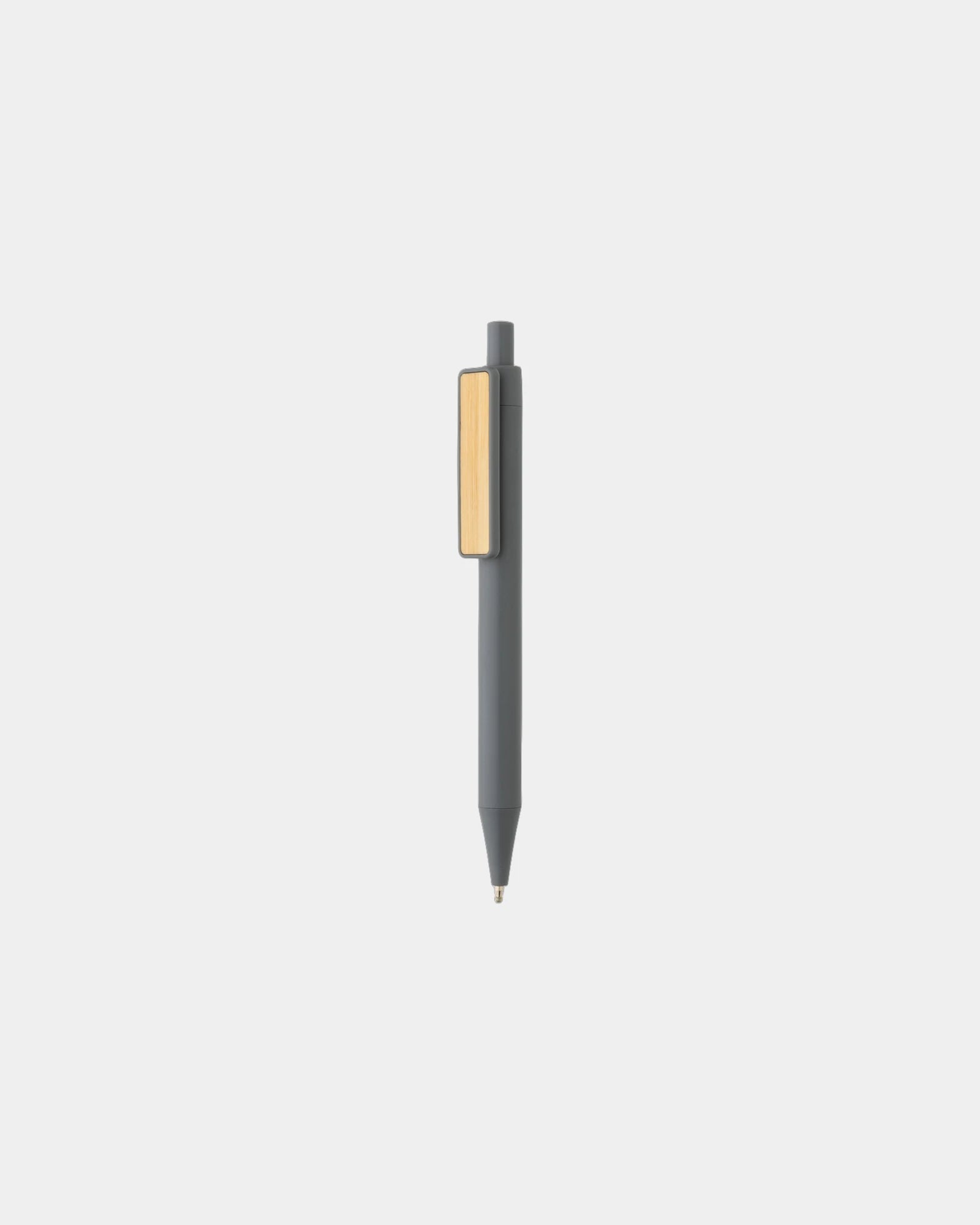 Penna ABS riciclato GRS clip bambù da personalizzare - Grigio