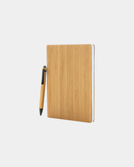 Set taccuino A5 e penna in bambù da personalizzare - Marrone