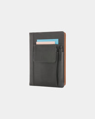 Taccuino con custodia PU tasca telefono da personalizzare - Nero