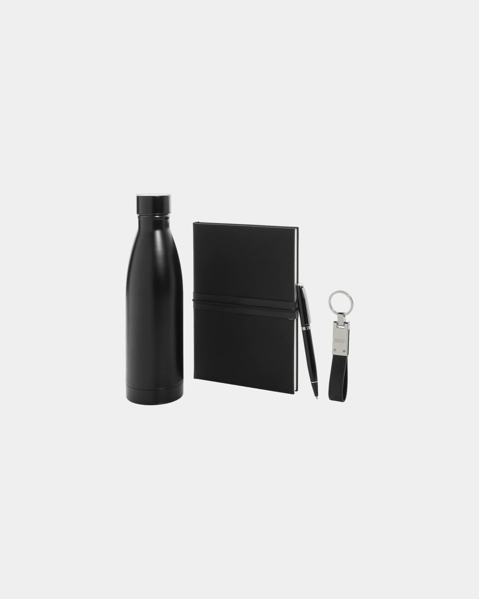 Cofanetto regalo borraccia acciaio riciclato personalizzato da personalizzare - Nero