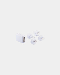 Adattatore da viaggio 4 porte USB da personalizzare - Bianco