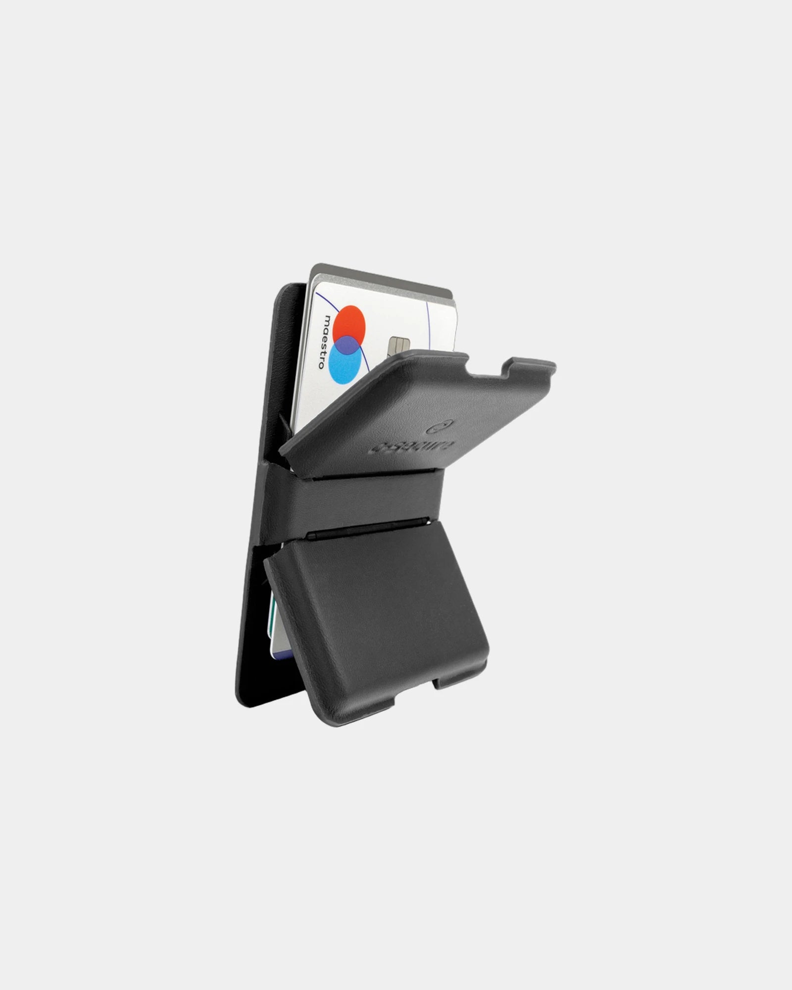 Portacarte MagSafe anti-RFID cuoio PU da personalizzare - Nero