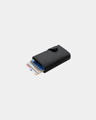 Portacarte anti RFID alluminio e PU da personalizzare - Nero