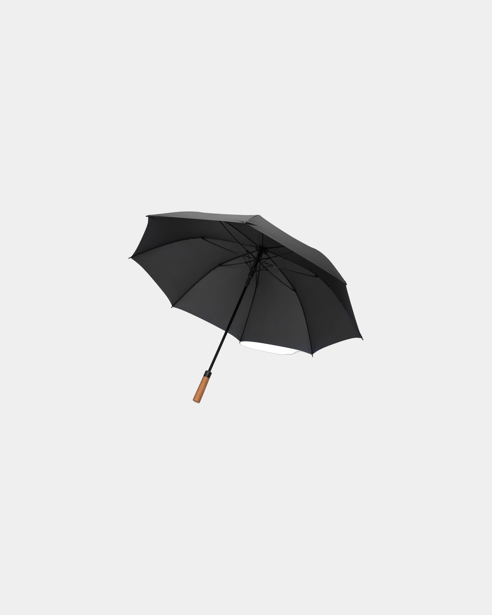Ombrello 30" rPET riciclato manico acacia da personalizzare - Nero