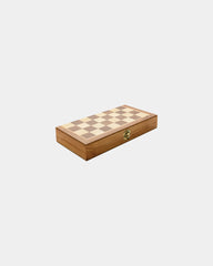 Gioco di scacchi pieghevole legno FSC da personalizzare