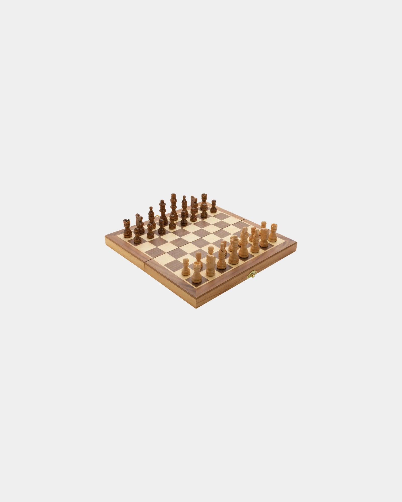 Gioco di scacchi pieghevole legno FSC da personalizzare - Marrone