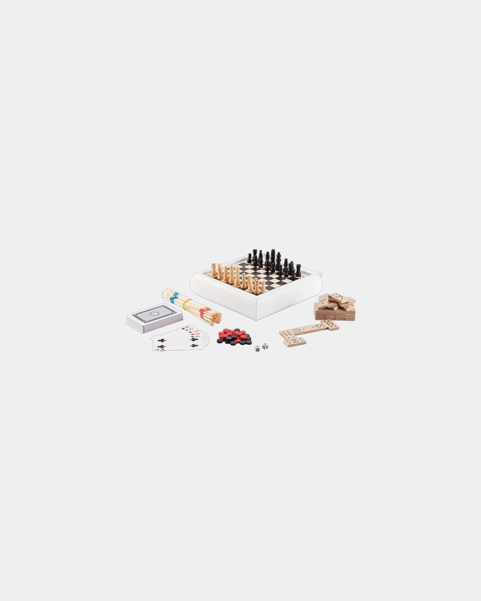 Set gioco 5 in 1 legno FSC certificato da personalizzare - Bianco