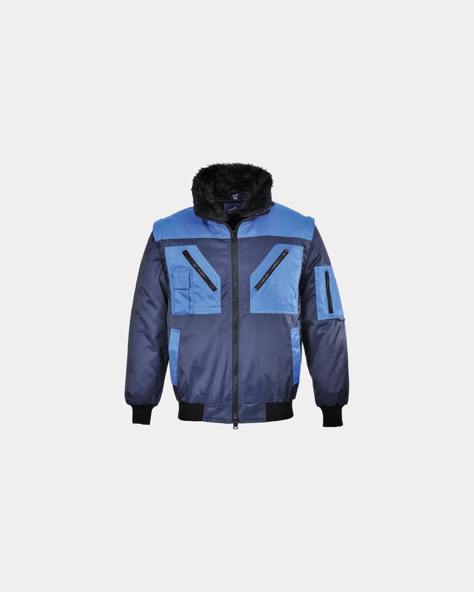 Giubbotto pilota bicolore impermeabile da personalizzare - Blu Navy