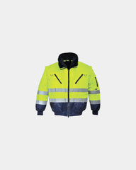 Giubbotto pilota 3 in 1 impermeabile da personalizzare - Giallo-Blu Navy