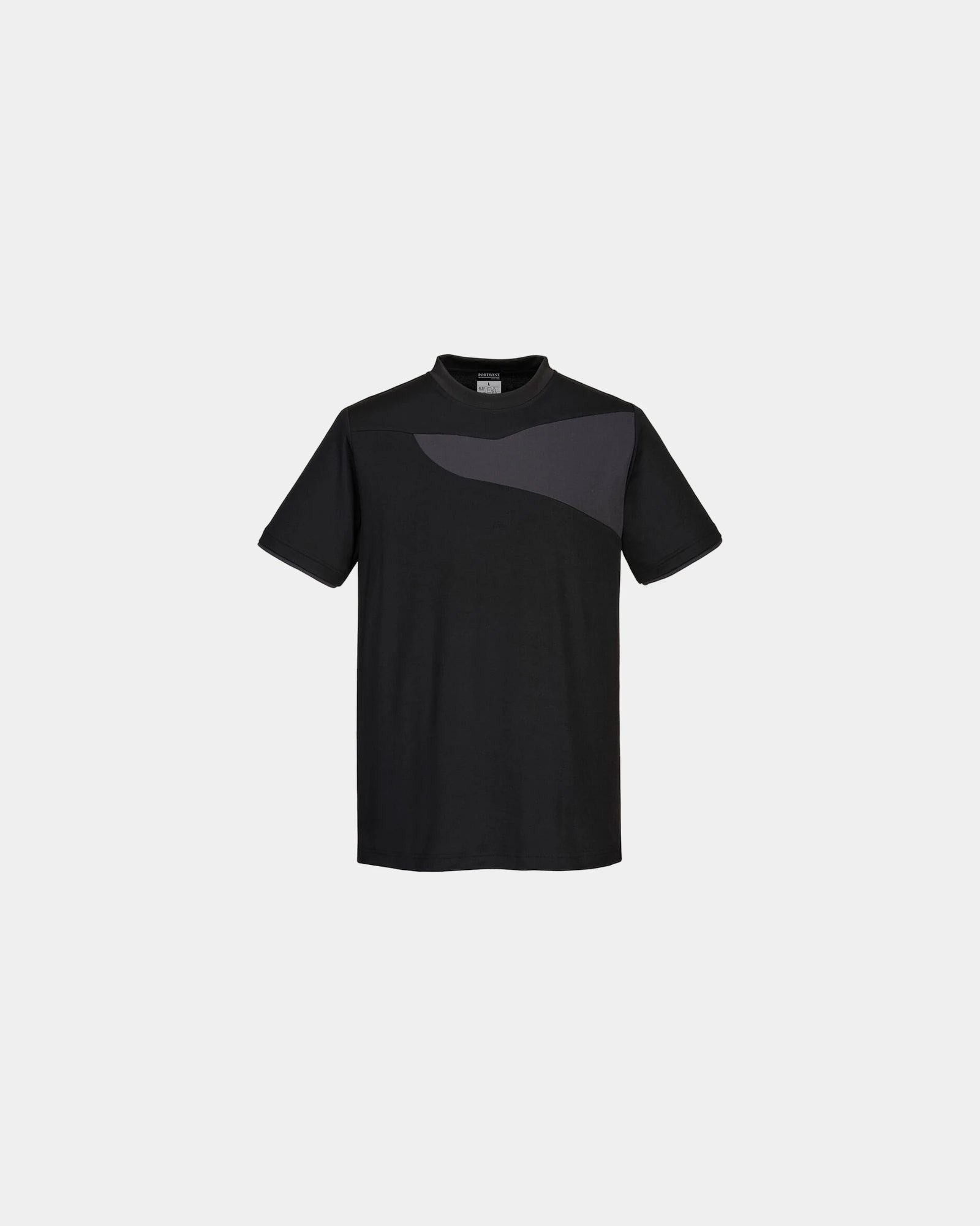 T-shirt polycotone pannelli a contrasto da personalizzare - Grigio