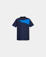 T-shirt polycotone pannelli a contrasto da personalizzare - Arancione