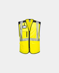 Gilet multitasche alta visibilità porta badge da personalizzare - Giallo-Nero