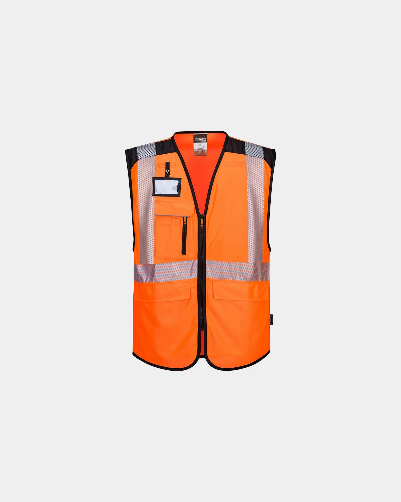 Gilet multitasche alta visibilità porta badge da personalizzare - Arancione