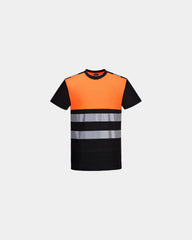 T-shirt alta visibilità classe 1 da personalizzare - Nero-Blu Cielo