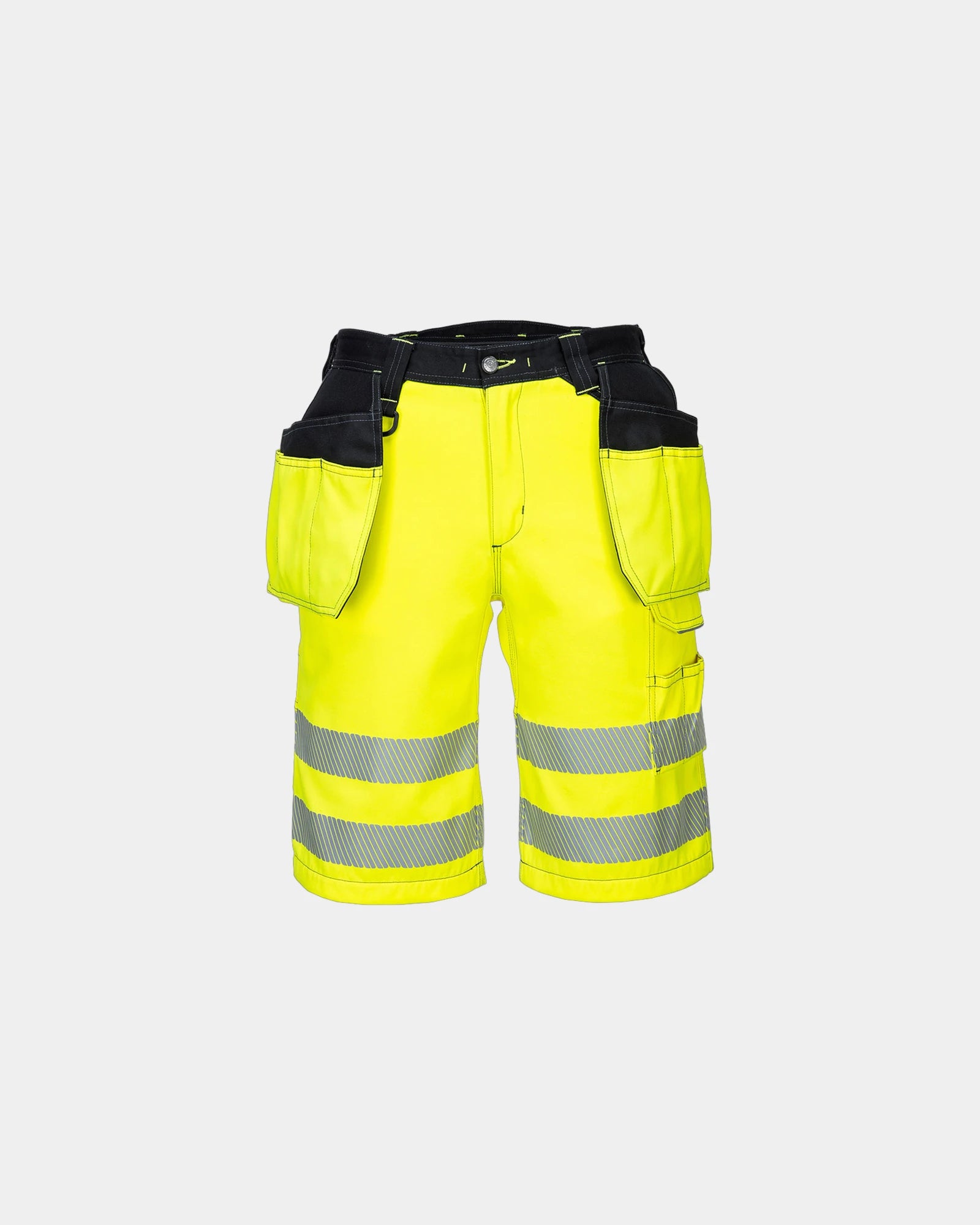 Bermuda alta visibilità bande riflettente PW3 da personalizzare - Giallo-Nero